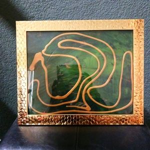 Framed 8x10 abstract art Handpainted acrylic on paper